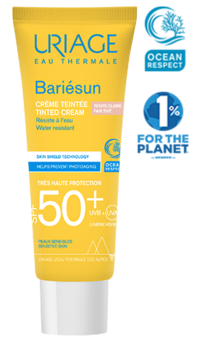 BARIÉSUN SENSITIVE SKIN CREAM GOLD TINTED SPF 50 +, very high protection  Sunscreen, SPF 50 +, tinted golden. - 50 ml tube